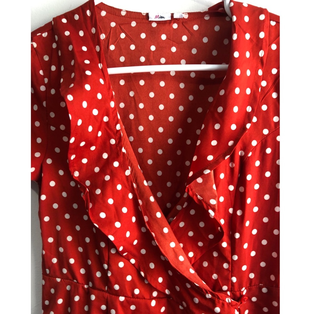 🇨🇦 Retro Polka Dot Ruffle Sailor Pinup Dress - Picture 5 of 10